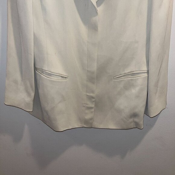 Emanuel Ungaro Beige Womens Blazer Size 12/46 Polyester & Polyurethane Made In K - Picture 3 of 8